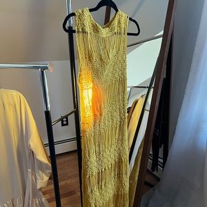 Moon River Yellow Crochet Dress